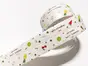 Bandă etanşare autoadezivă, Folina ETF07, alb opac cu imprimeu fructe colorate, rolă de 3,5 cm x 3,2 metri