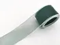 Bandă satin, Folina, verde cu margini albe, 4 cmx10 metri