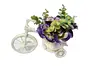 Bicicletă decorativă albă, Folina, cu flori artificiale violet