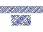 Set 5 Borduri decorative autoadezive Moris, model albastru, 15x100