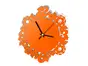 Ceas flori Atlanta portocaliu, Folina, decorațiune pentru perete, ceas din plexiglass