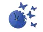 Ceas perete Fluturi, Folina, din plexiglass albastru, 30 cm