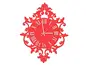 Ceas perete Florenţa, Folina, decorațiune perete roșu, dimensiune ceas 50x40 cm