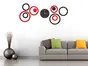 Ceas perete, Folina, model cercuri roşii şi negre