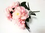 Floare artificială bujori, creangă cu 5 flori roz pal, 35 cm înălţime