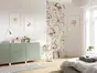Decor perete cu fototapet Magnolia şi 3 tablouri cu motive florale pastel