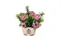 Decoraţiune cu flori artificiale roz în vas ceramic