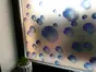Folie geam autoadezivă Bubble, Folina, sablare cu imprimeu buline albastre, rolă de 100x250 cm