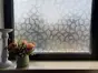 Folie geam autoadezivă Emilia gri, Folina, model geometric, 100 cm lăţime