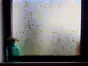 Folie geam autoadezivă Polly, Folina, sablare cu model abstract galben, 100 cm lăţime