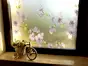 Folie geam autoadezivă flori Lila, Folina, imprimeu floral, mov, lățime 90 cm
