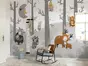 Fototapet cameră copii, Komar Little Darling, peisaj cu animalele pădurii, 400x250 cm