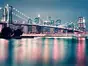 Fototapet urban Neon, Komar, imprimeu podul Brooklyn din New York, multicolor, 368x254 cm