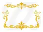 Oglindă decorativă Baroc auriu, Folina, oglindă acrilică, dreptunghiulară