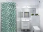 Folie geam cabină duş, Folina, sablare cu imprimeu frunze verzi, rolă de 100x210 cm