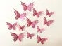 Set 12 stickere 3D fluturi roz metalic