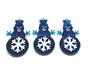 Set 3 decoraţiuni Om de zăpadă, din oglindă acrilică albastră