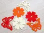 Set 6 decoraţiuni Flora Orange, Folina, model cu fluturi şi flori, dimensiune decorațiuni 15 cm