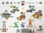 Set Stickere Mickey şi piloţii de curse, Walltastic, decorațiune multicoloră, stickere autoadezive