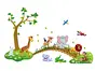 Stickere cameră copii, decor cu animale din savană, multicolor