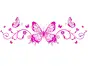 Sticker decorativ Fluture, Folina, autoadeziv, roz, racletă de aplicare inclusă.