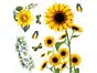 Sticker floarea soarelui, Folina KSY107, 100 cm înălţime