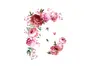 Stickere flori, Folina KSY10, decor floral roz