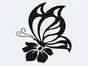 Sticker Fluture, Folina, decorațiune de culoare neagră, sticker autoadeziv