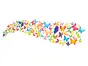 Sticker Fluturi Colorați, Folina, autoadeziv, multicolor, 150 cm