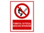 Sticker Fumatul şi focul deschis interzise 15x23 cm