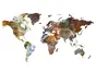 Sticker perete harta lumii, Folina, multicolor, 145x70 cm