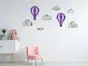 Sticker oglindă Balloons in the sky, Folina, culoare mov, set sticker 8 bucăți