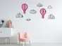 Sticker oglindă Balloons in the sky, Folina, culoare roz, set sticker 8 bucăți