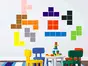 Sticker perete Tetris, Folina, autoadeziv, multicolor