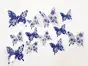 Stickere 3D Fluturi Blue Print, Folina, albaştri - set 12 bucăţi