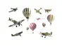 Set 14 stickere cameră băiat Avioane şi baloane în zbor