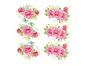 Set 6 stickere flori, Folina, decor floral Light Rose, planșă  95x100 cm