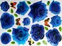 Stickere 3D flori, Folina, trandafiri albaştri