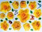 Stickere 3D flori, Folina, trandafiri galbeni