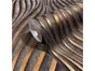 Tapet gri închis cu model dungi şerpuite bronz, Marburg City Glow 34263