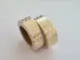 Set 2 role washi tape, benzi autoadezive albe cu buline aurii