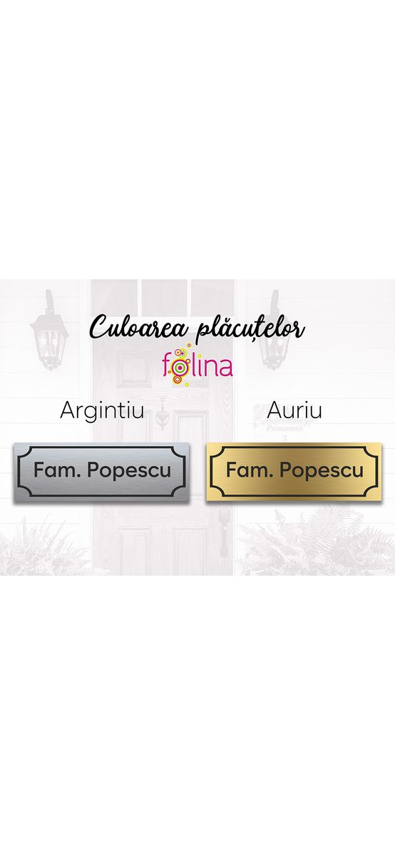 Plăcuță gravată personalizată pentru ușă cu numele dumneavoastră de familie, 15x5 cm