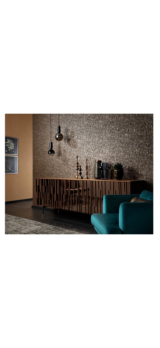 Tapet gri închis cu detalii metalice bej, Erismann Casual Chic 1026010