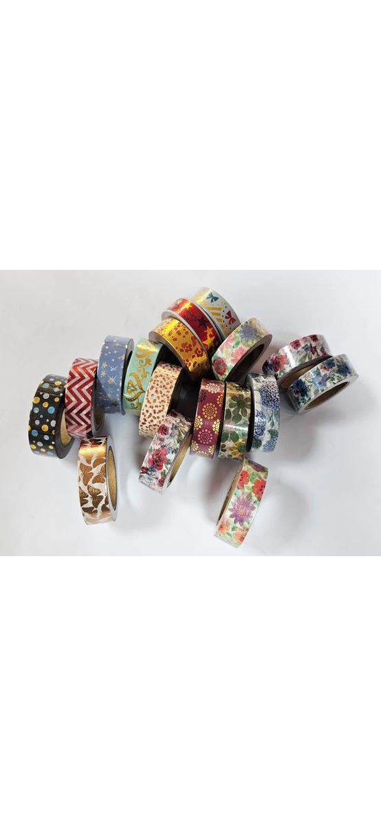Set 17 role Washi tape, Folina, diferite modele si culori