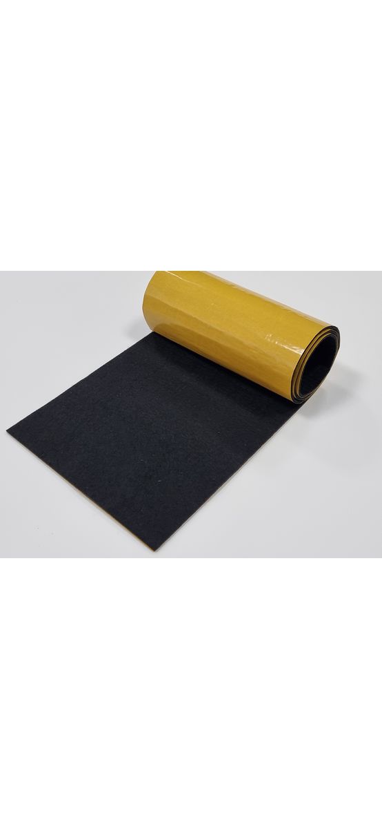 Pâslă autoadezivă, fetru autoadeziv, culoarea neagră, pentru protecție suprafețe, rolă de 20x100 cm