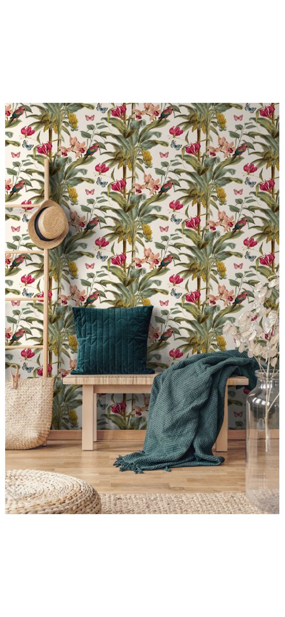 Tapet decor tropical, Grandeco JF2001, multicolor