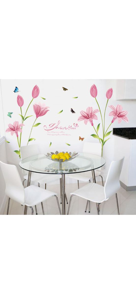 Stickere flori, Folina, decor floral roz
