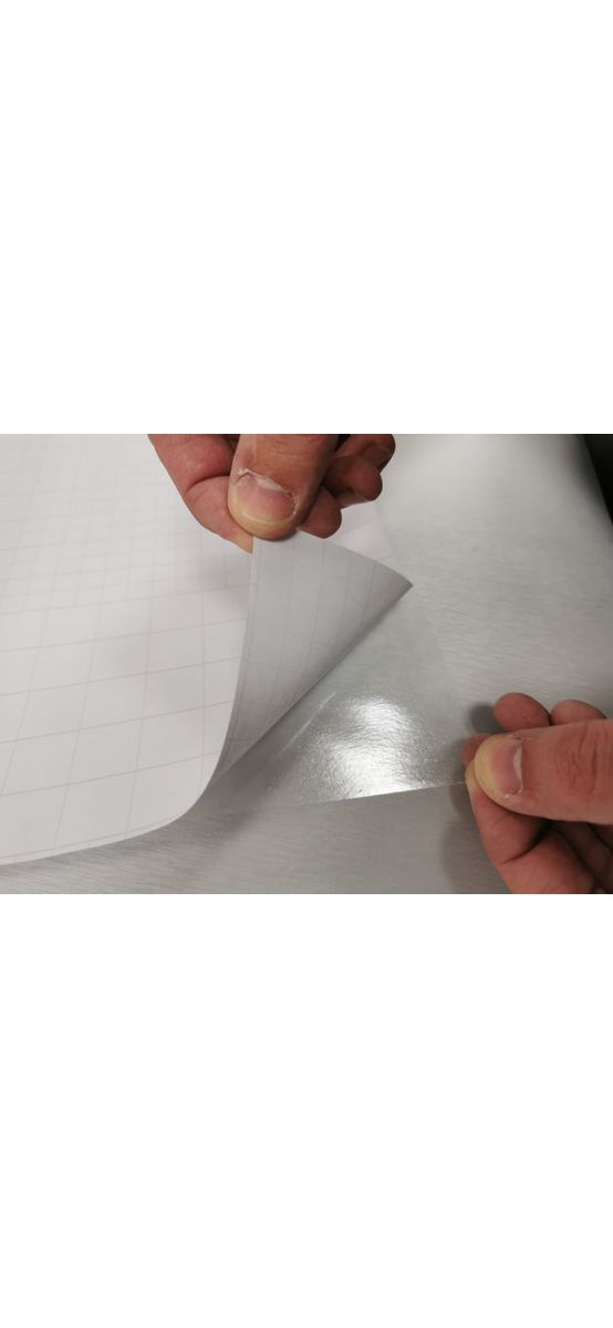 Folie protecţie transparentă lucioasă, cu adeziv, grosime de 0,1 mm, 120 cm lăţime