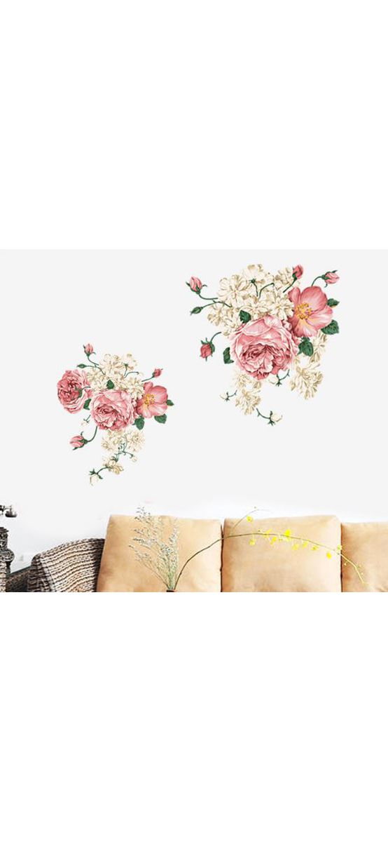 Stickere flori, Folina, decor floral bej, 75x95 cm
