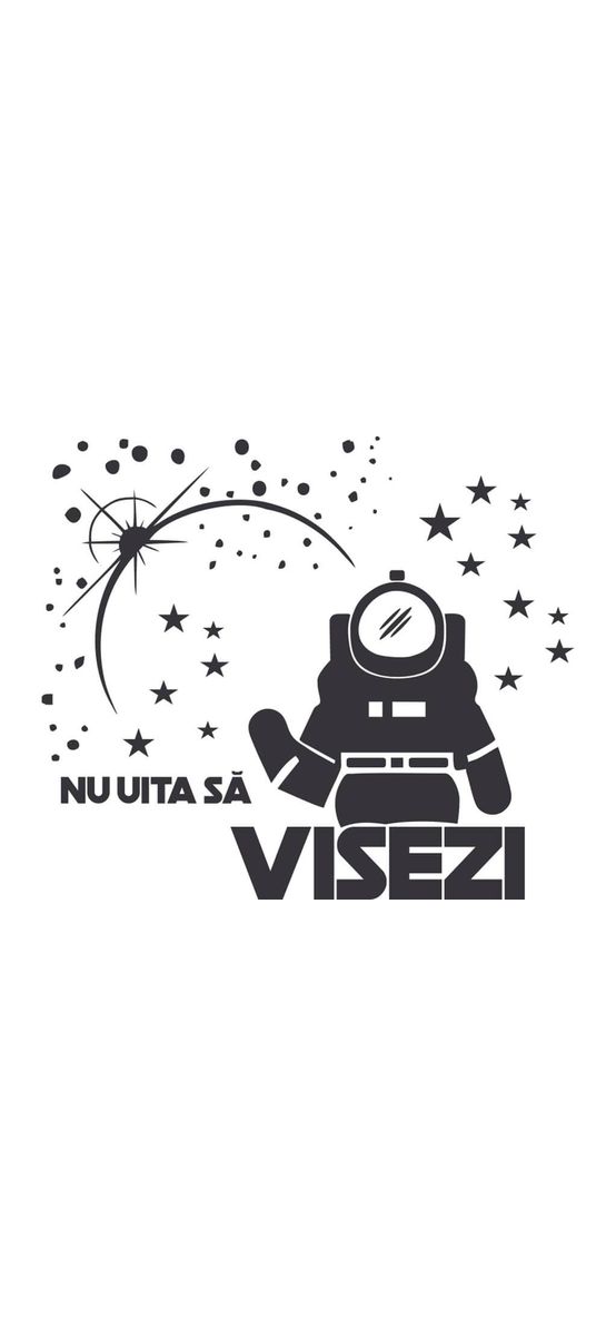 Sticker decorativ Nu uita să visezi, racletă de aplicare inclusă.